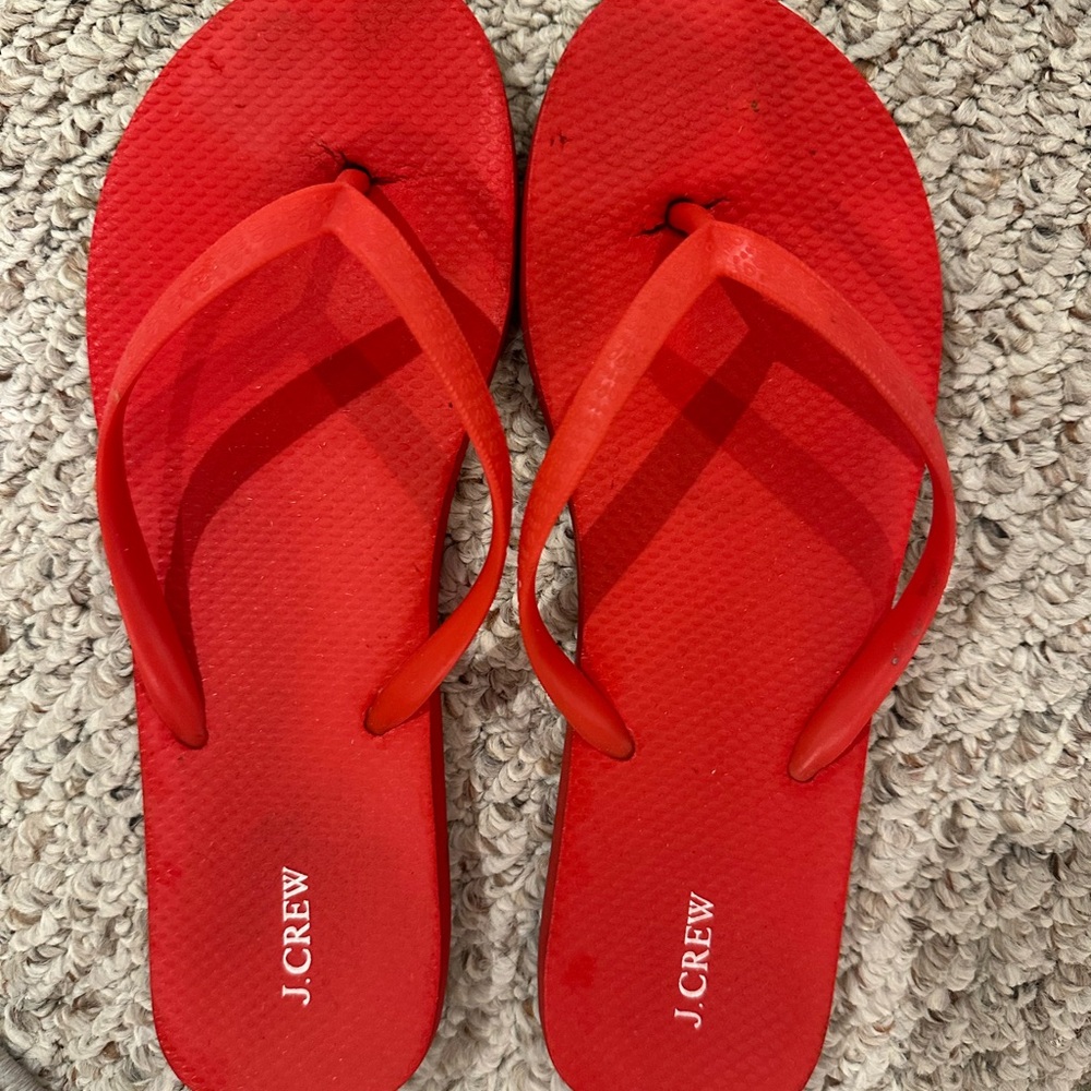J.Crew Red Flip Flops